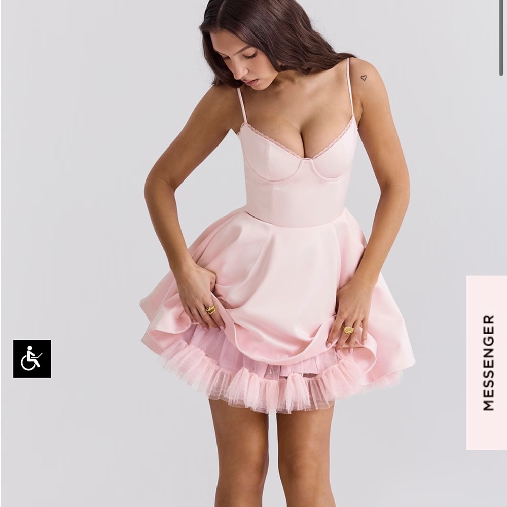 House of CB Minimoiselle Dress Ballerina Pink Tulle Mini Dress M - Picture 8 of 14